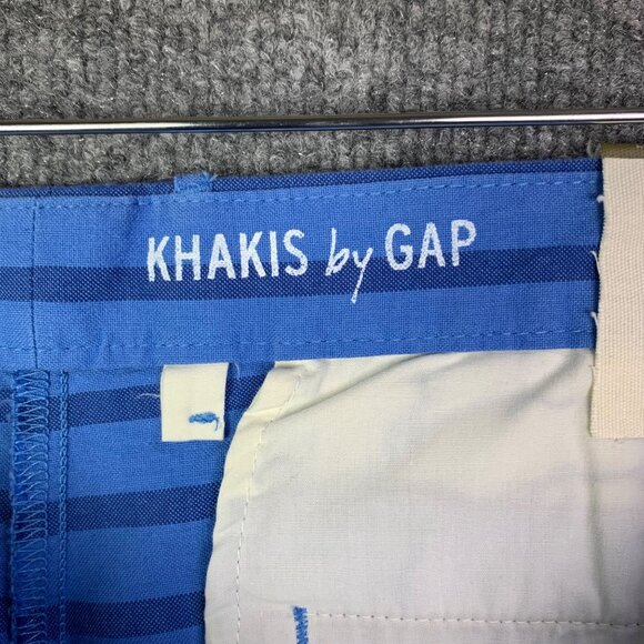 NWT Khakis By‎ Gap Blue Striped Womens Broken-In Straight Pant Size 08 - Picture 9 of 11